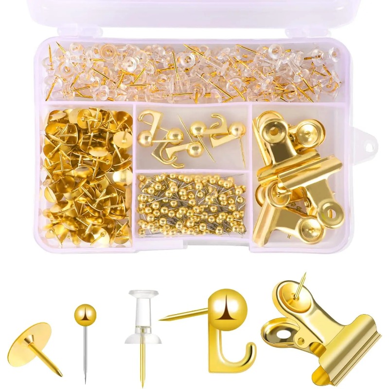 Binder Clip Assorted - 310pcs Push Pins Set Binder Paper