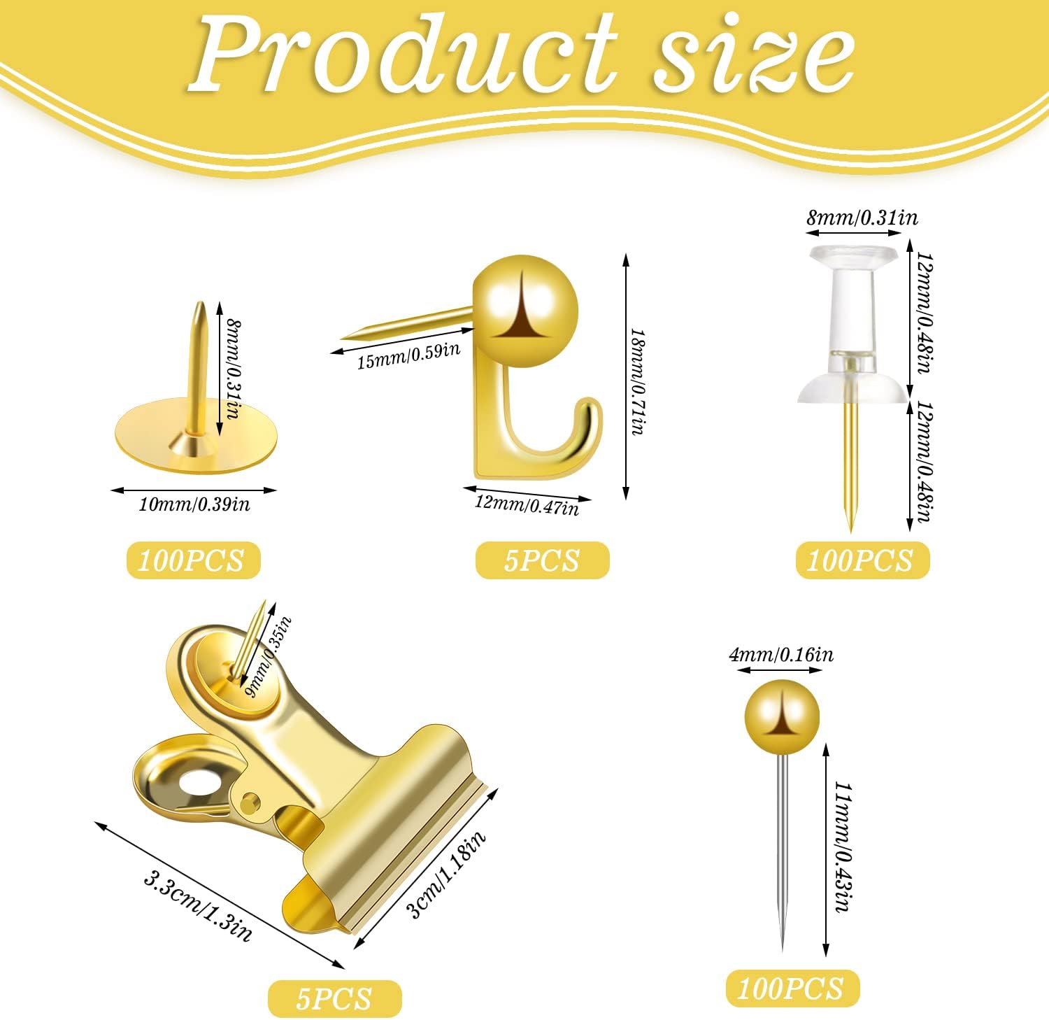 310pcs Push Pins Set Binder Pa - Binder Clip Assorted recension och pris